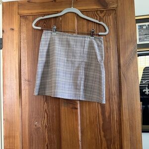 Classic Plaid Mini Skirt - Neutral Plaid